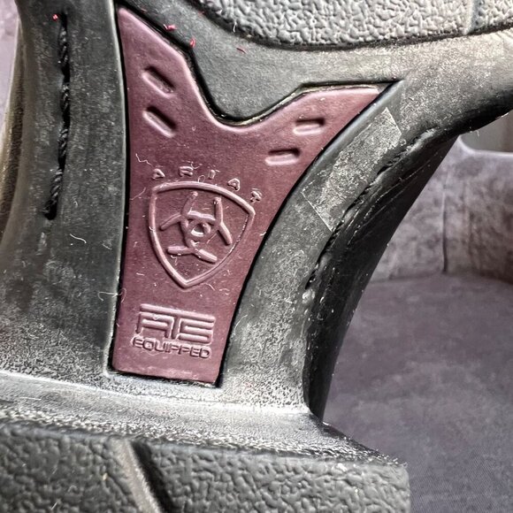 Ariat Heritage R Toe Western Cowboy Boots – Black Deertan Leather Men’s Size 9D - Picture 8 of 11